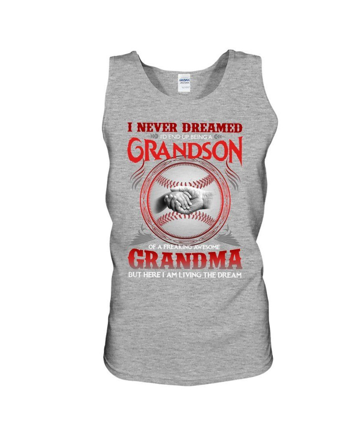 A Grandson Of A Freaking Awesome Grandma Baseball Lover Gift For Family Unisex Tank Top