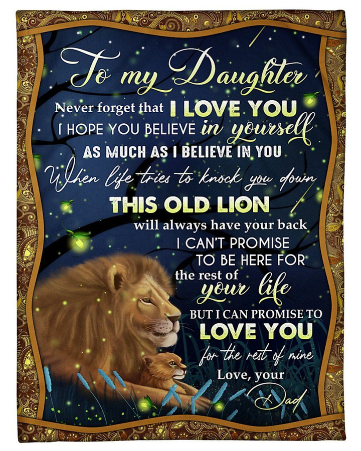 Lion Dad To Daughter This Old Lion Will Always Have Your Back Sherpa Fleece Blanket