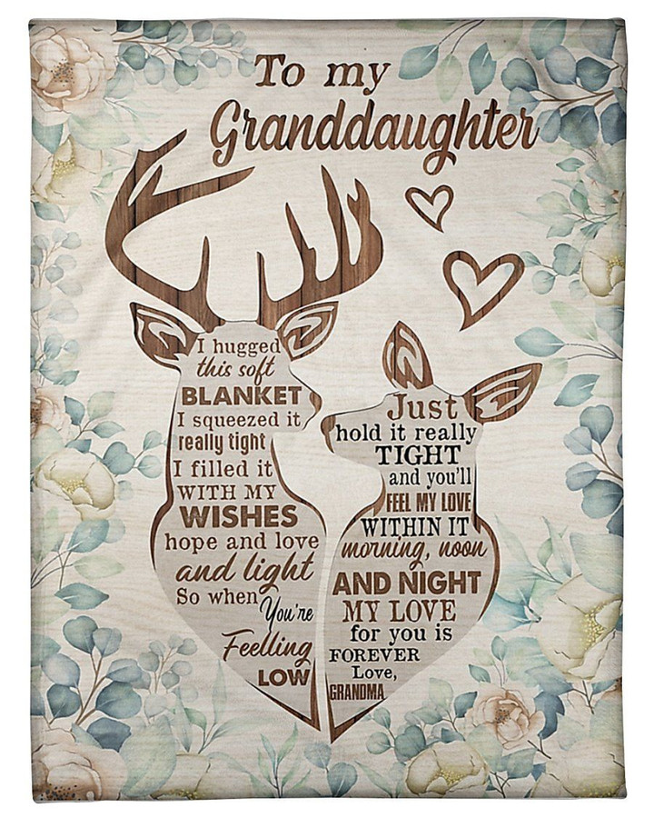 Deer My Love For You Is Forever Gift For Granddaughter Sherpa Fleece Blanket Sherpa Blanket