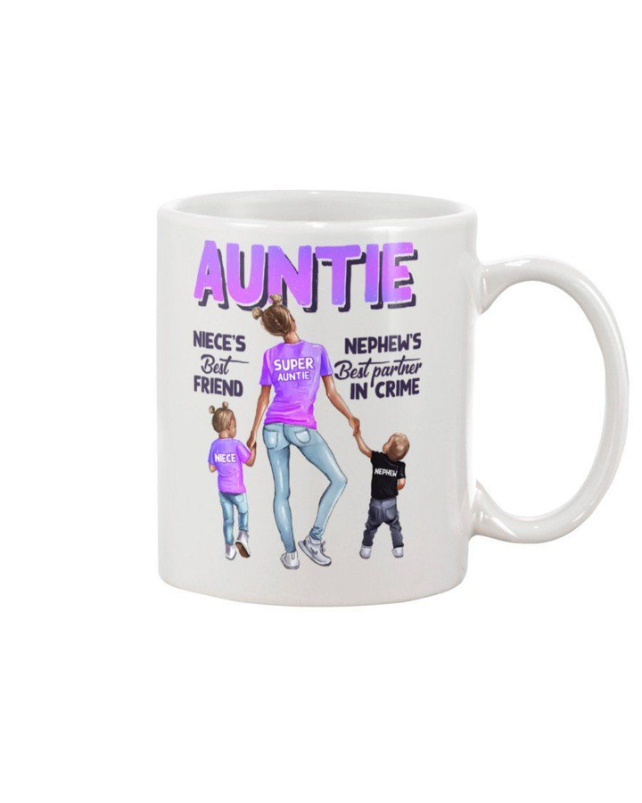 Purple How Important Of Auntie For Niece And Nephew Family Gift Mug
