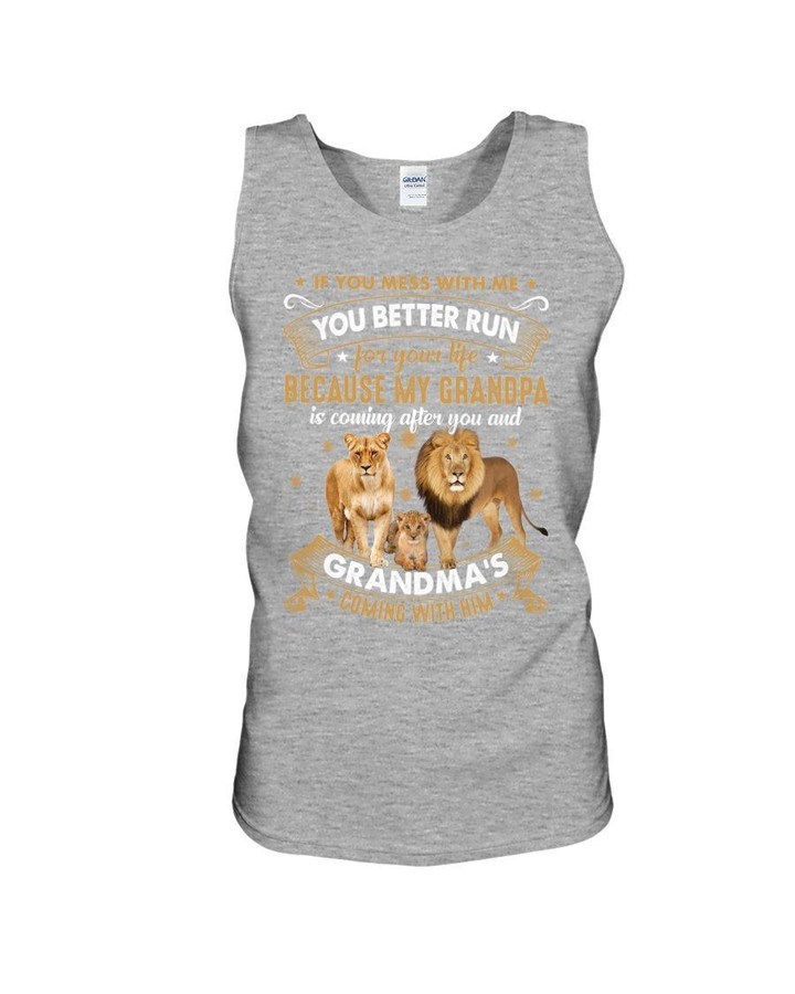 Grandparent Gift For Grandkid Lion Family If You Mess With Me Unisex Tank Top