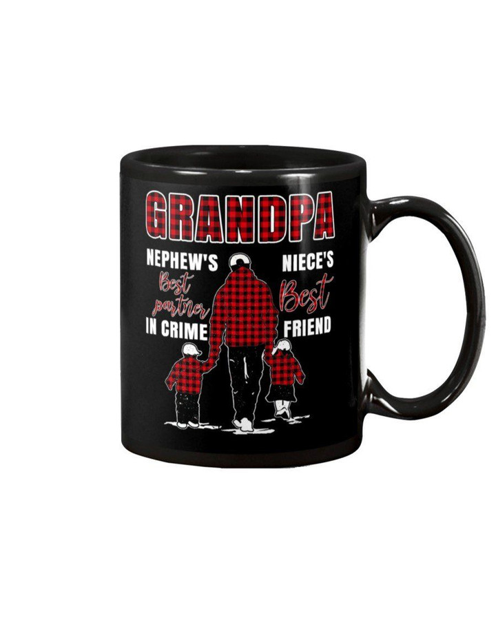 Gift For Grandpa Plaid Red Best Friend Best Partner In Crime Mug