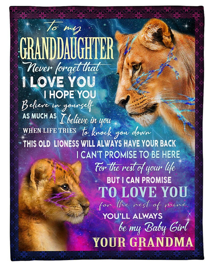 Lion Grandma Gift For Graddaughter This Old Lioness Will Always Have Your Back Sherpa Fleece Blanket