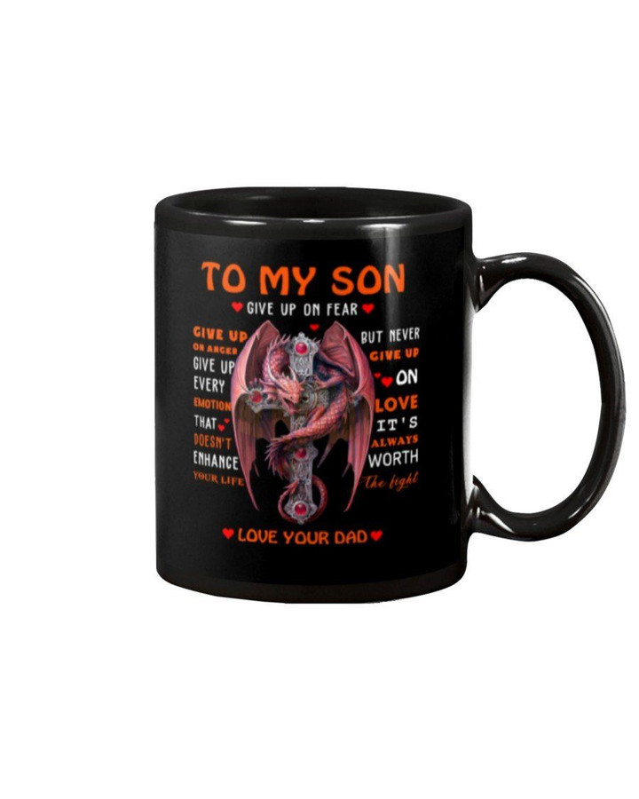 Give Up On Fear Dragon Cross Dad Gift For Son Mug