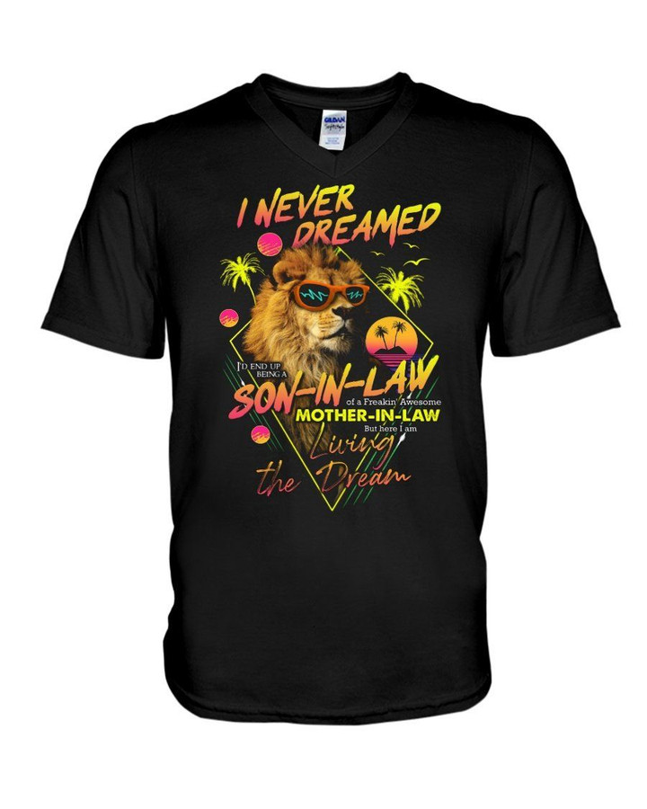 Summer Vibe Lion Son In Law Of Awesome Mother In Law Family Gift Guys V-Neck