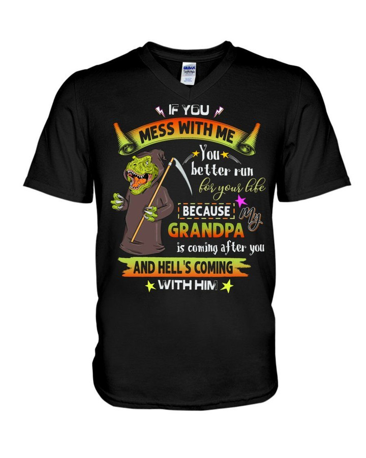 Gift For Grandchild Crocodile If You Mess With Me Guys V-Neck