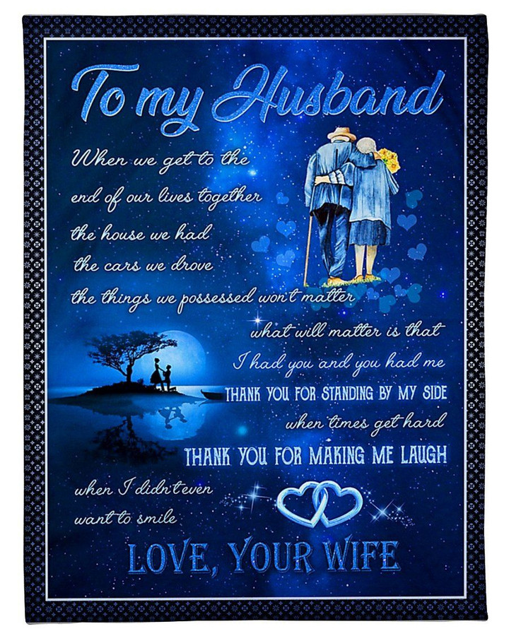 Thanks For Making Me Laugh Wife Gift For Husband Sherpa Fleece Blanket