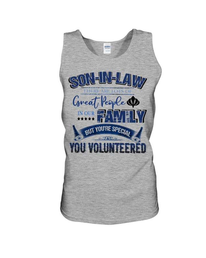 Gift For Son In Law Dark Blue Vintage You Volunteered - T-shirt Unisex Tank Top