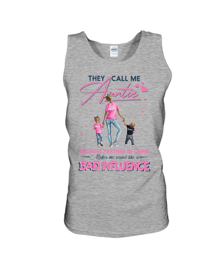 Auntie Partner In Crime Bad Influence Gift For Family Unisex Tank Top