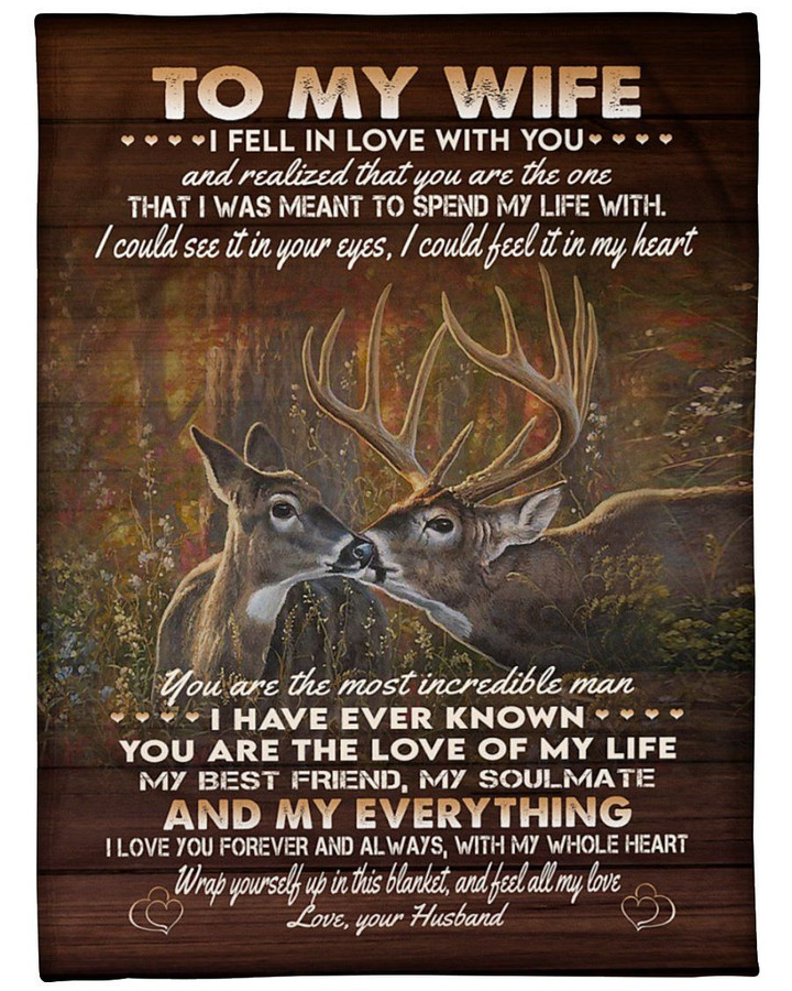 The One I Want To Spend My Life With Deer Sherpa Fleece Blanket Gift For Wife Sherpa Fleece Blanket
