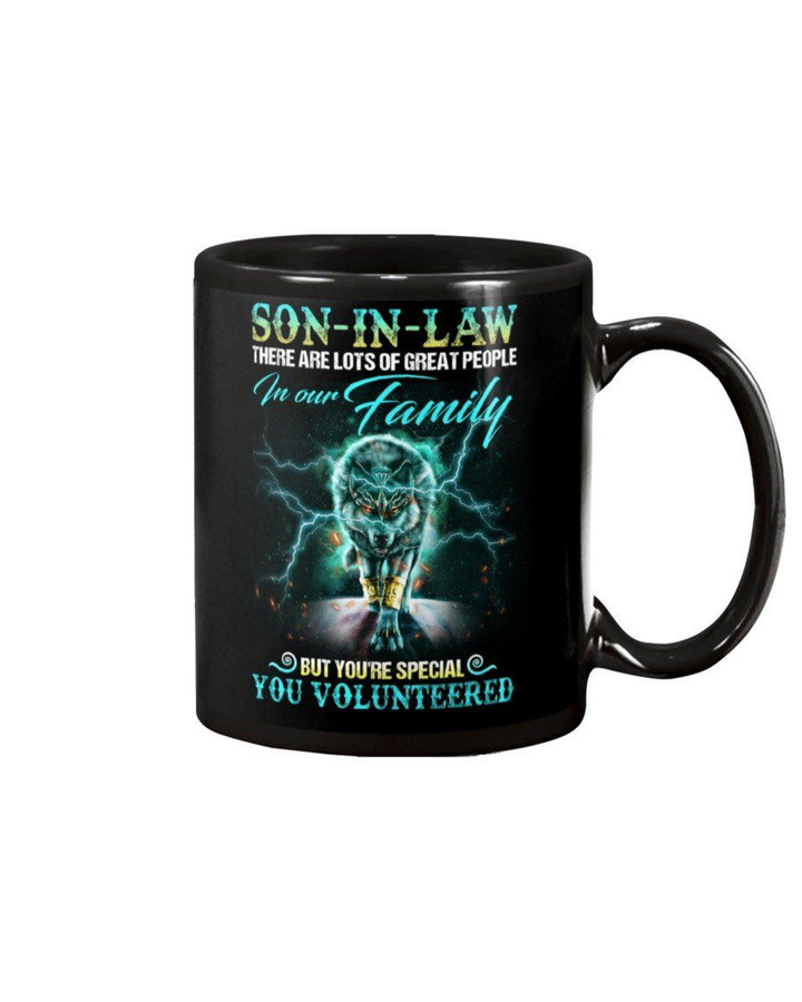 Gift For Son In Law Wolf Thunder You Volunteered Mug