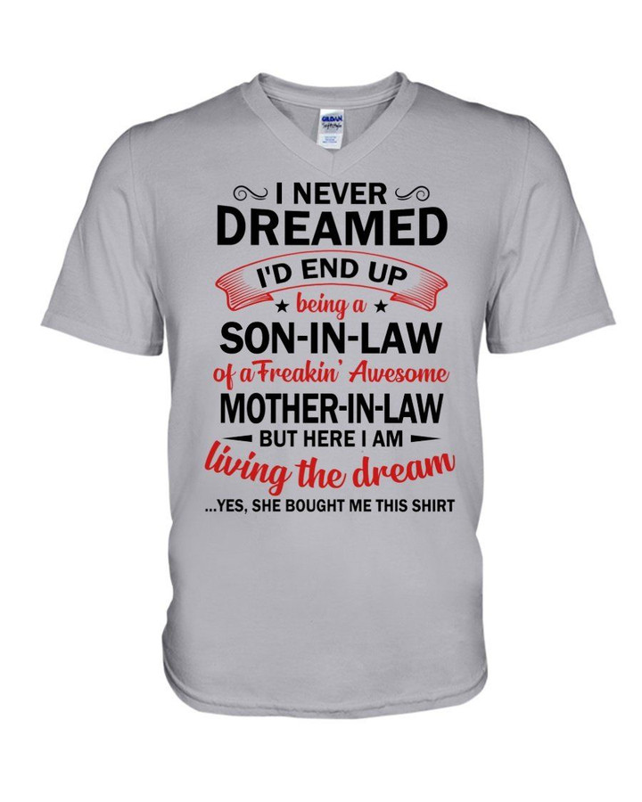 Gift For Family Son In Law Of Freaking Awesome Mother In Law White Guys V-Neck