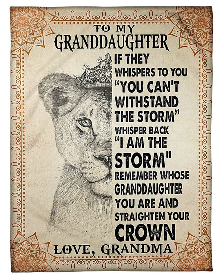 Lion King I Am The Storm Grandma Gift For Granddaughter Sherpa Fleece Blanket Sherpa Blanket