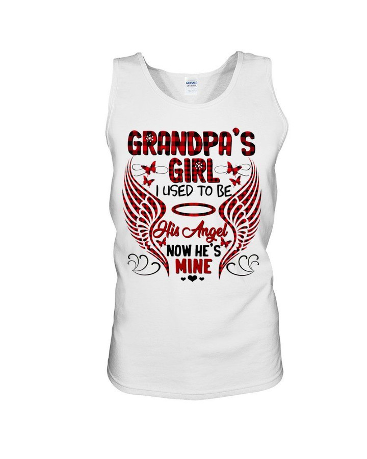 Gift For Angel Grandpa Plaid Red I Used To Be His Angel Unisex Tank Top
