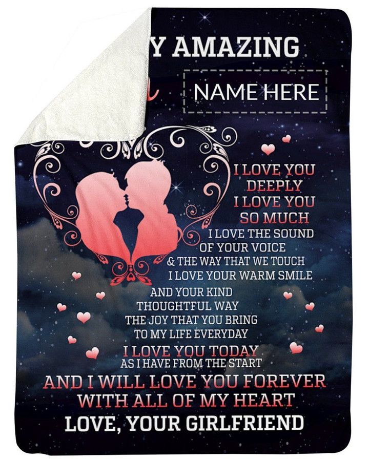 Love You Forever With All Of My Heart Sherpa Fleece Blanket Gift For Husband Sherpa Blanket