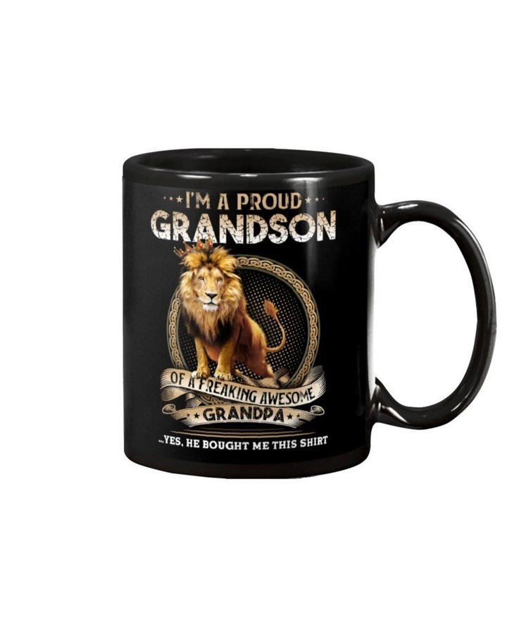 Grandpa Gift For Grandson Lion King I'm A Proud Grandson Mug