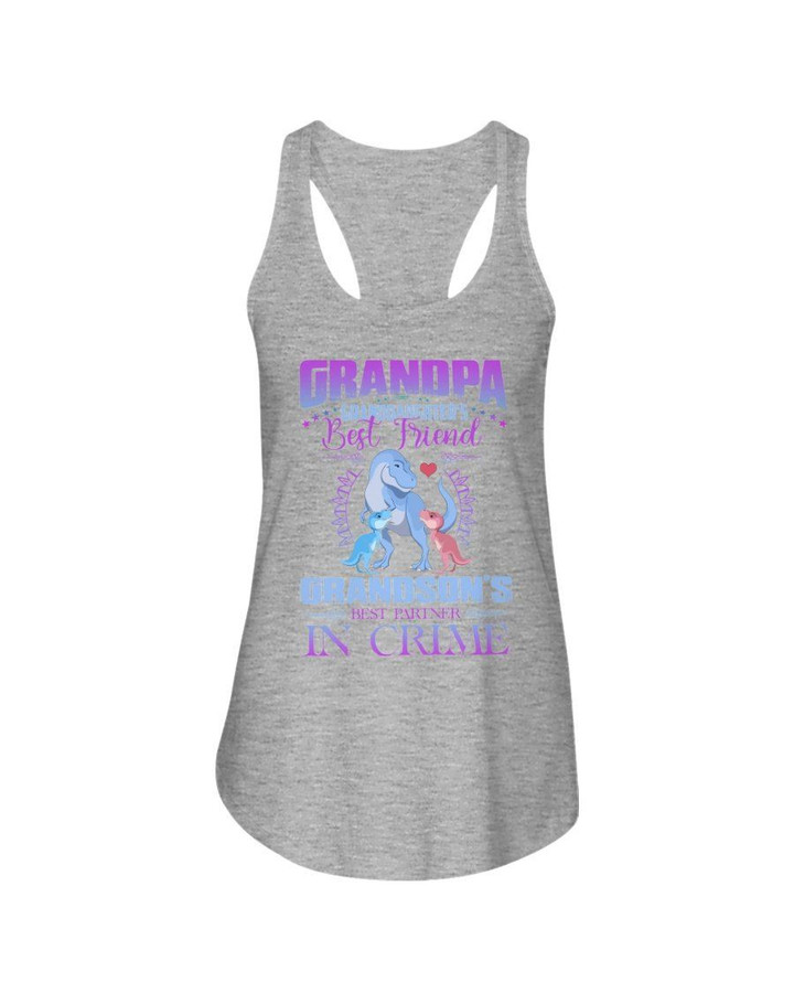 Gift For Grandpa Dinosaur Best Friend And Great Partner In Crime Ladies Flowy Tank