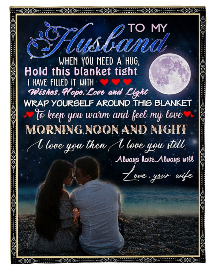 I Love You Then Moonlight Wife Gift For Husband Sherpa Fleece Blanket Sherpa Blanket