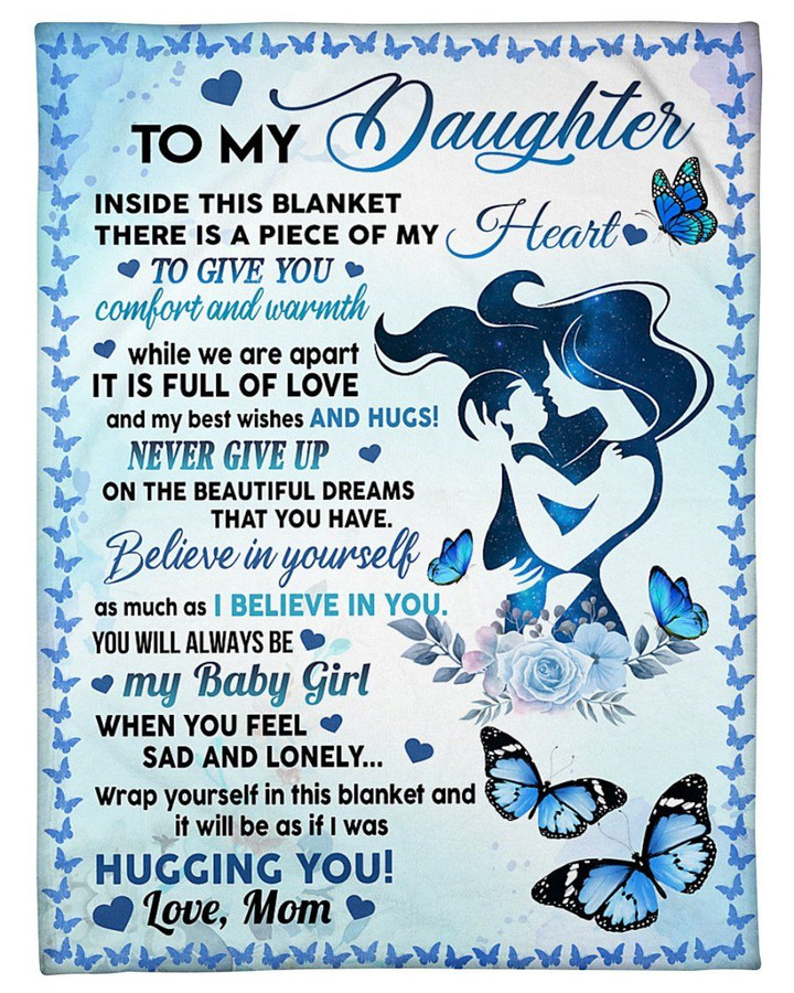 When You Feel Sad And Lonely Blue Butterflies Mom Sherpa Fleece Blanket Gift For Daughter Sherpa Fleece Blanket