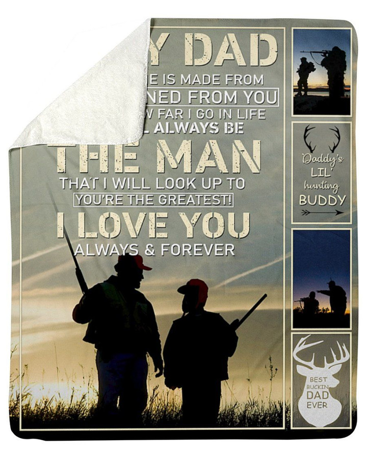 I Love You Forever And Always Hunting Gift For Dad Sherpa Fleece Blanket Sherpa Blanket