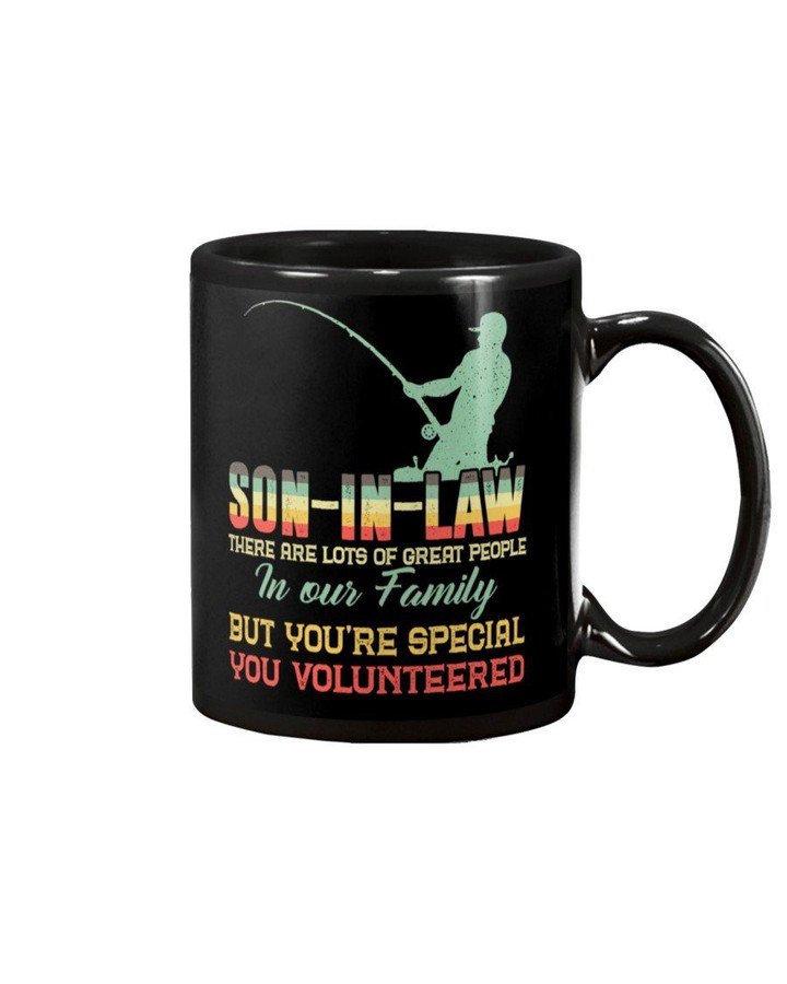 Gift For Son In Law Go Fishing Vintage You Volunteered Mug