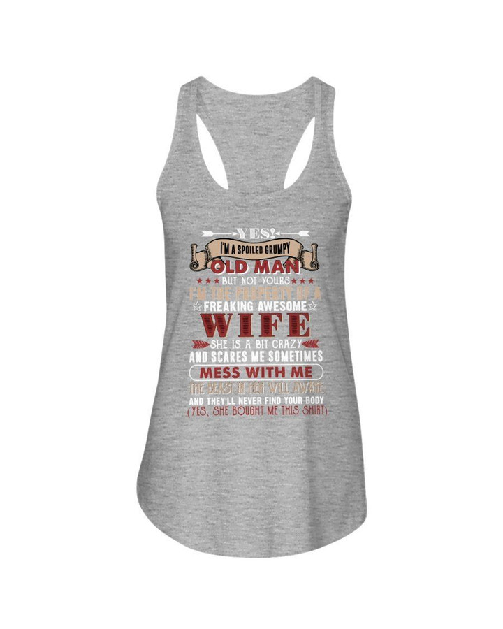 Gift For Family A Spoiled Grumpy Old Man Of Awesome Wife Ladies Flowy Tank