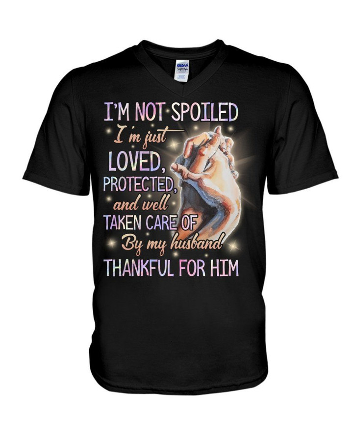 I'm Just Loved Protected Hand In Hand Gift For Husband Guys V-Neck