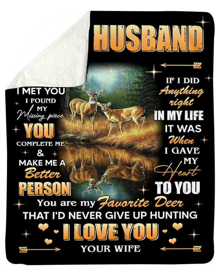 The Day I Met You Found Missing Piece Wife Gift For Husband Sherpa Fleece Blanket Sherpa Blanket