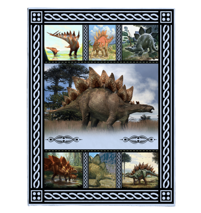 Stegosaurus Dinosaurs Picture Frames Gift For Dinosaur Lovers Sherpa Fleece Blanket Sherpa Blanket