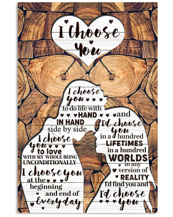I Choose You To Do Life With Hand In Hand Gift For Wife Fleece Vertical Poster