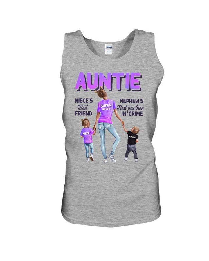 Purple How Important Of Auntie For Niece And Nephew Family Gift Unisex Tank Top