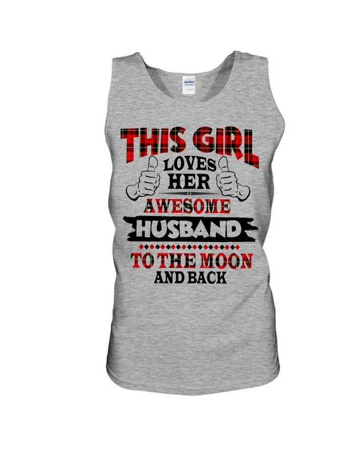 This Girl Loves Her Husband Plaid Red Gift For Husband Unisex Tank Top