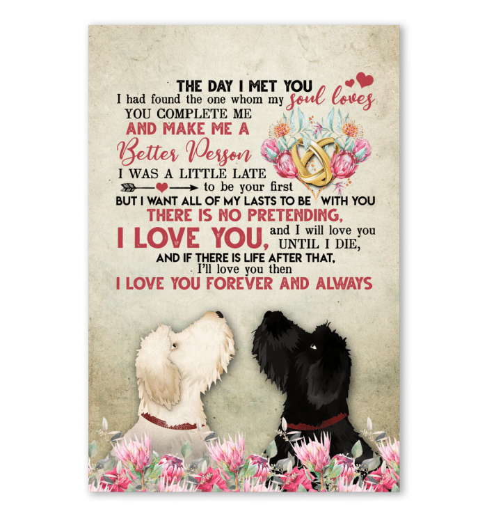 Poodle Gift For Wife You Complete Me Vertical Poster