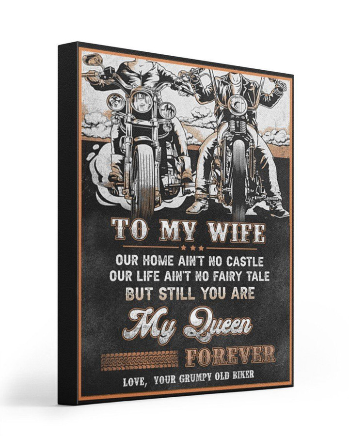 Our Home Ain't No Castle Motorbiker Gift For Wife Matte Canvas