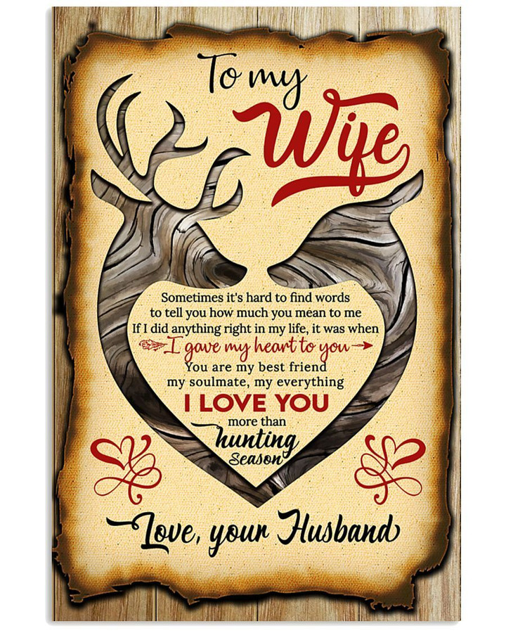 Sometimes It's Hard To Find Words Deer Gift For Wife Vertical Poster