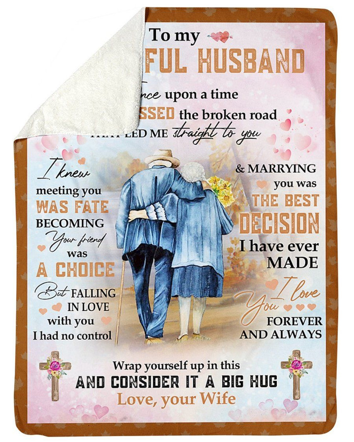 Love You Is The Best Decision Wife Gift For Husband Sherpa Blanket