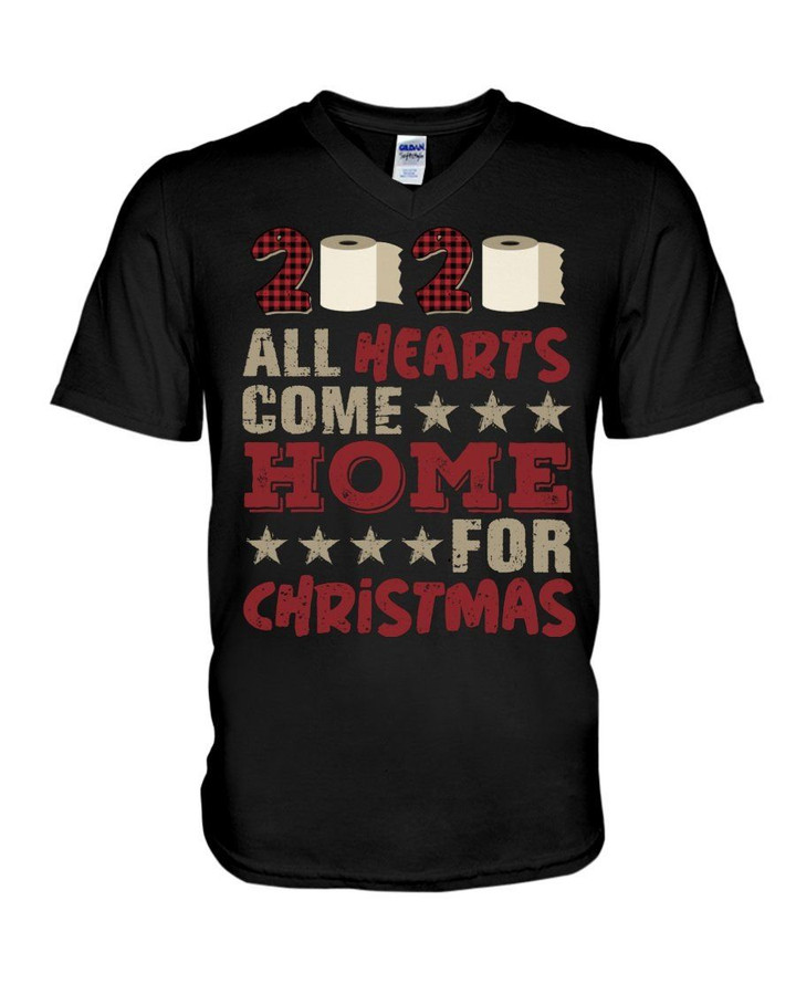 2020 All Hearts Come Home For Christmas Gift For Women Guys V-Neck