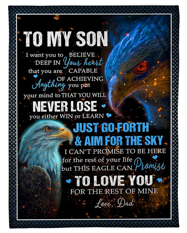 Great Gift For Son Just Go Forth And Aim For The Sky Sherpa Fleece Blanket
