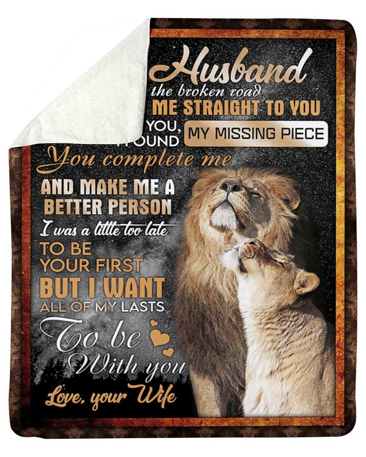 I Want All Of My Lasts To Be With You Gift For Husband Lion Sherpa Fleece Blanket Sherpa Blanket