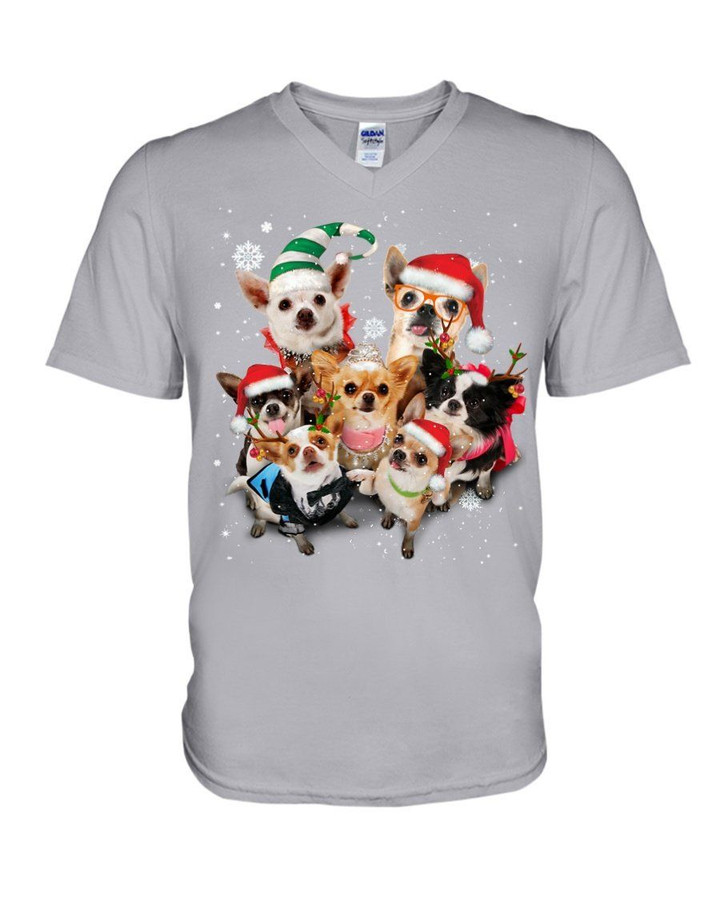 Chihuahua Team Merry Christmas Gift For Dog Lovers Guys V-neck