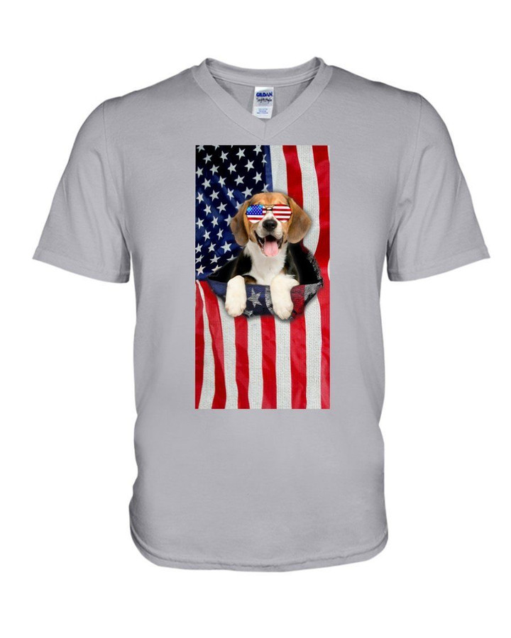 Gift For Dog Lovers Beagle I Love Liberty Guys V-neck