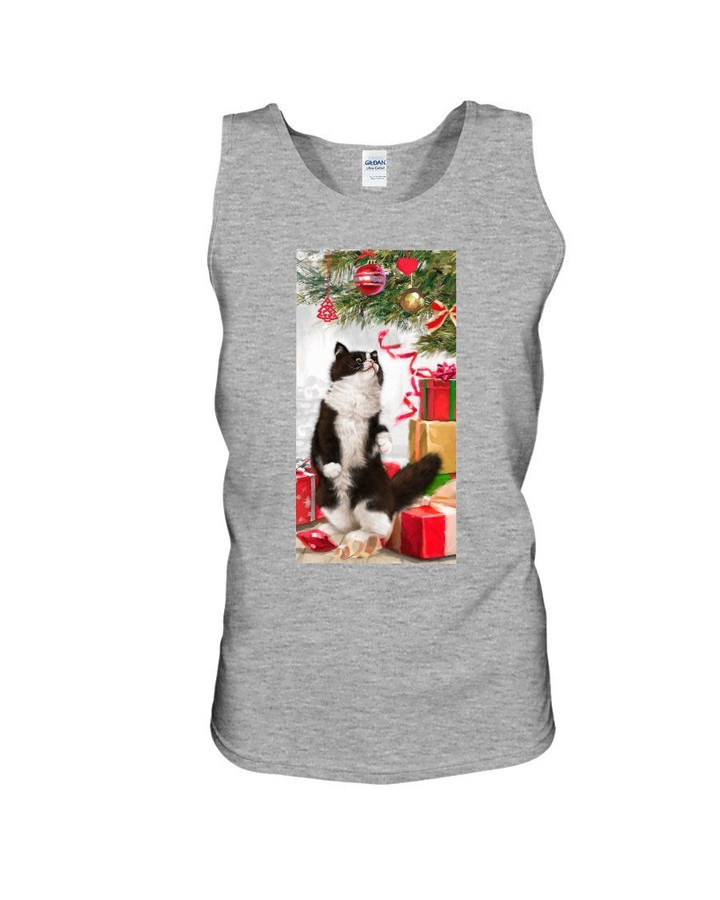 Cute Cat Hello Christmas Gift For Cat Lovers Unisex Tank Top