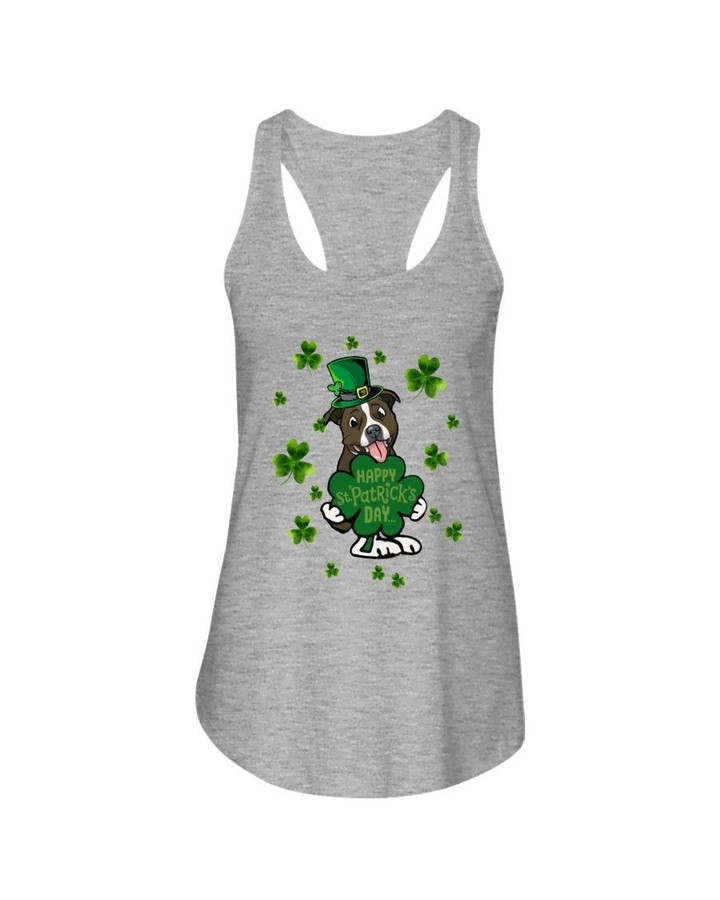 Staffordshire Happy St Patrick's Day Gift For Dog Lovers Ladies Flowy Tank