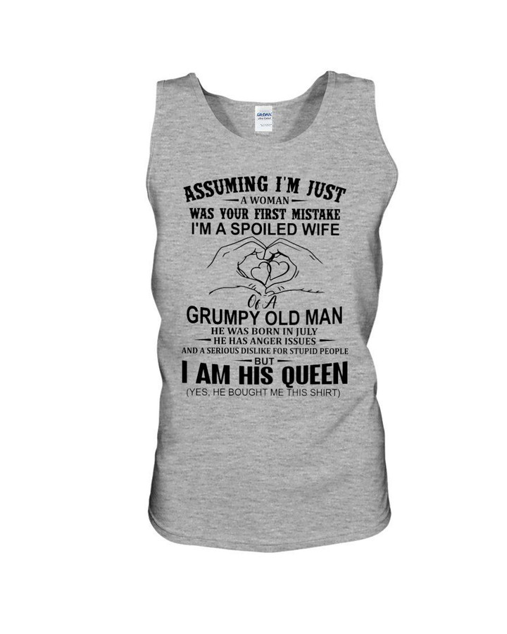 Spoiled Wife Of A July Grumpy Man Birthday Meaningful Gift Unisex Tank Top