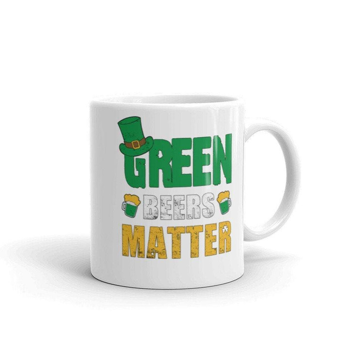 Green Beers Matter Shamrock St Patrick's Day Printed Mug