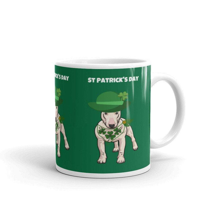 Bull Terrier Animal Dog Leprechaun Shamrock St Patrick's Day Printed Mug