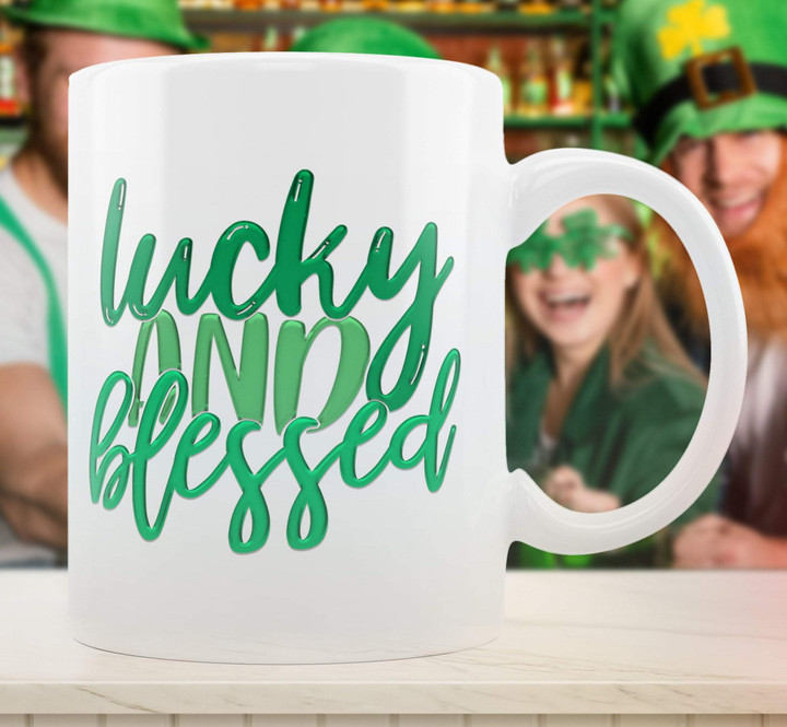 Lucky And Blessed St Patrick's Day Printed Mug