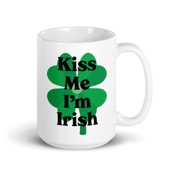 Kiss Me I'm Irish Single Shamrock St Patrick's Day Printed Mug