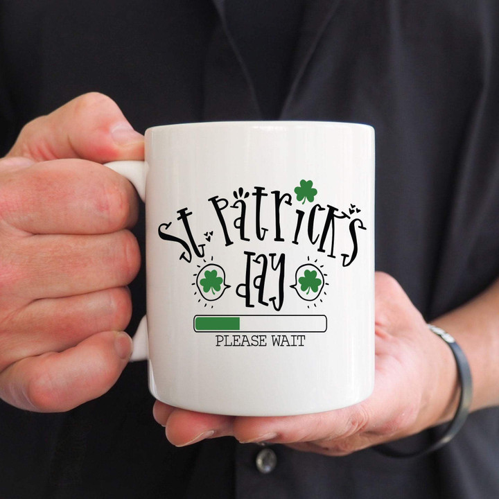 Please Wait Clover St Patrick's Day Printed Mug