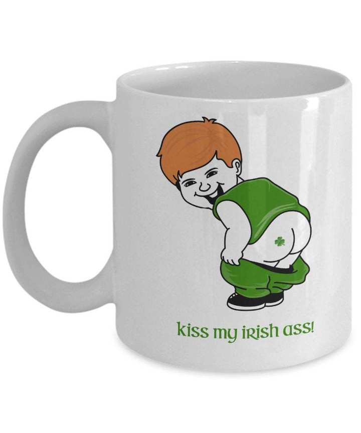 Kiss My Irish Ass Shamrock St Patrick's Day Printed Mug